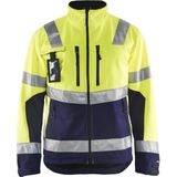 Blåkläder - 4900-2517 - Softshell Jack - High Vis Geel/Marineblauw - Ademend Materiaal