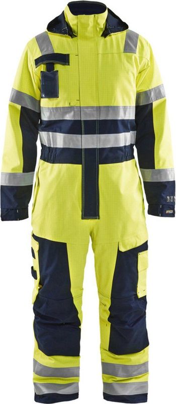 Blåkläder - Multinorm Winteroverall - High-Vis Geel/Marineblauw - Wind- en Waterdicht Materiaal