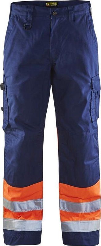 BLAKLÄDER® unisex Warnschutzhose 1564 marine, orange Größe 50
