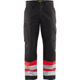 BLAKLÄDER® unisex Warnschutzhose 1564 schwarz, leuchtrot Größe 31