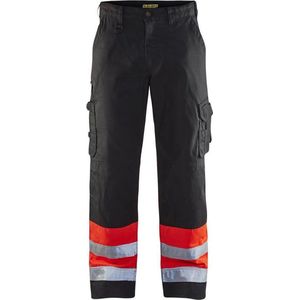 BLAKLÄDER® unisex Warnschutzhose 1564 schwarz, leuchtrot Größe 24