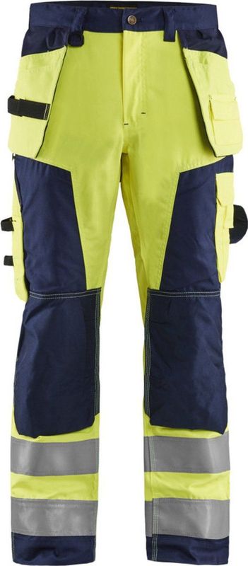 BLAKLÄDER® unisex Warnschutzhose 1568 gelb, marine Größe 26