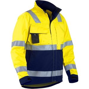 Blåkläder - 4064-1811 - Werkjack - High Vis Geel/Marineblauw - Waterafstotend - EN ISO 20471