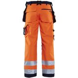 Blåkläder - 1567-2517 Softshell Werkbroek - High Vis - Oranje/Marineblauw - Waterafstotend