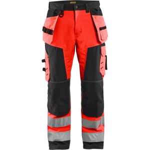 Blåkläder - 1567-2517 Softshell Werkbroek - High Vis Rood/Zwart - Waterafstotend Softshellmateriaal