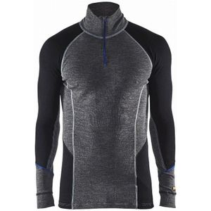 Blaklader Onderhemd Merino met rits WARM 4899-1732 - Medium Grijs Zwart