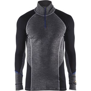 Blaklader Onderhemd Merino met rits WARM 4899-1732 - Medium Grijs Zwart
