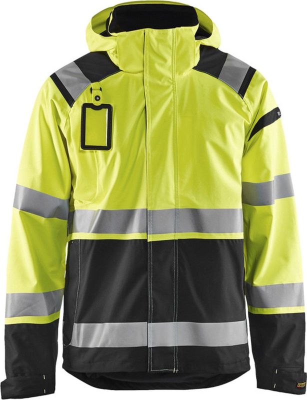 Blåkläder 4987-1987 Shell jack High Vis ongevoerd Geel/Zwart maat 5XL
