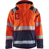 Blåkläder 4987-1987 Shell jack High Vis ongevoerd Oranje/Marineblauw maat XL