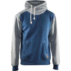 Blåkläder - Hoodie - Blauw Melange/Grijs - Kangoeroezak - Vaste Capuchon