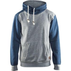 Blåkläder - Hoodie - Grijs mêlee/Blauw - Kangoeroezak en Binnenzak met Rits