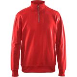 Blåkläder - Sweatshirt met Halve Rits - Rood - Katoenmix