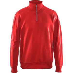 Blåkläder - Sweatshirt met Halve Rits - Rood - Katoenmix