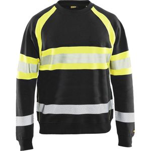 Blåkläder - 3359-1158 - Sweater - Zwart/High Vis Geel - Katoen/Polyester - EN ISO 20471