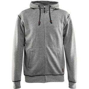 Blåkläder - Hooded Sweatshirt - Grijs Mêlee - Polyester - Met Rits