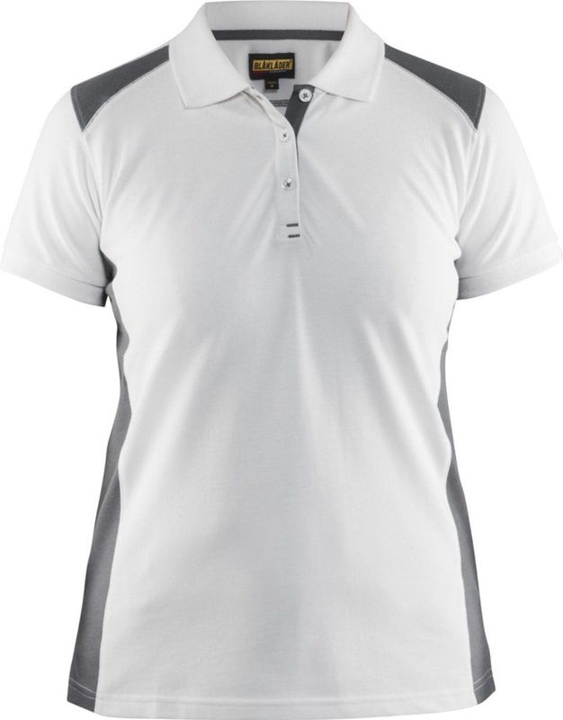 Blakläder 339010501094L Dames Polo Shirt Maat L in Wit/Grijs, Groot