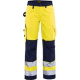Blaklader Dames werkbroek High Vis zonder spijkerzakken 7155-1811 - High Vis Geel/Marineblauw