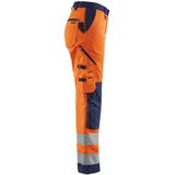 Blaklader Dames werkbroek High Vis zonder spijkerzakken 7155-1811 - High Vis Oranje/Marineblauw