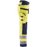 Blaklader Dames werkbroek High Vis met spijkerzakken 7156-1811 - High Vis Geel/Marineblauw