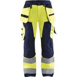 Blaklader Dames werkbroek High Vis met spijkerzakken 7156-1811 - High Vis Geel/Marineblauw