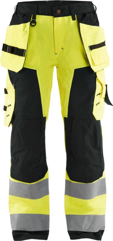 Blaklader Dames werkbroek High Vis met spijkerzakken 7156-1811 - High Vis Geel/Zwart - C40