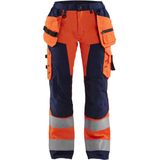 Blåkläder - 7156-1811 - Dames Werkbroek - High Vis - Oranje/Marineblauw - CORDURA® Versterkingen