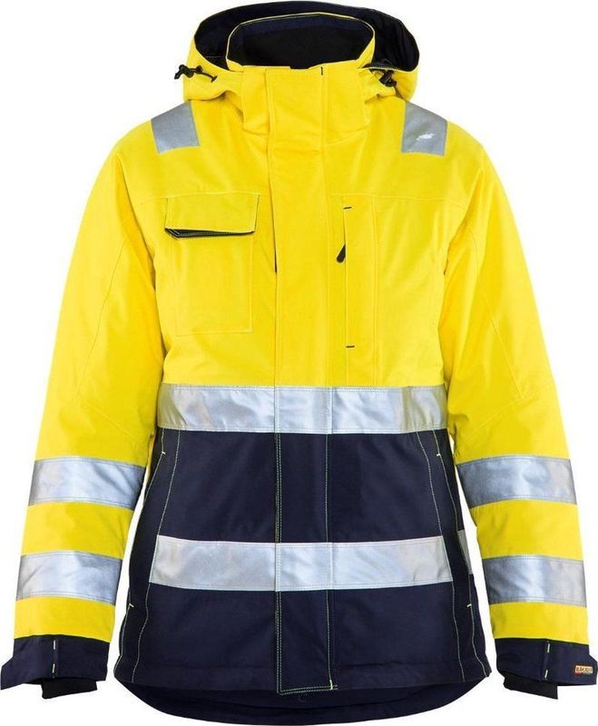 Blåkläder 4872-1987 Dames Winterjas High Vis Geel/Marineblauw maat L