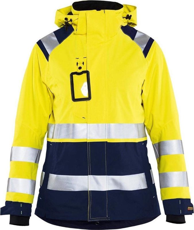 Blåkläder 4904-1987 Dames Shell jack High Vis Geel/Marineblauw maat L