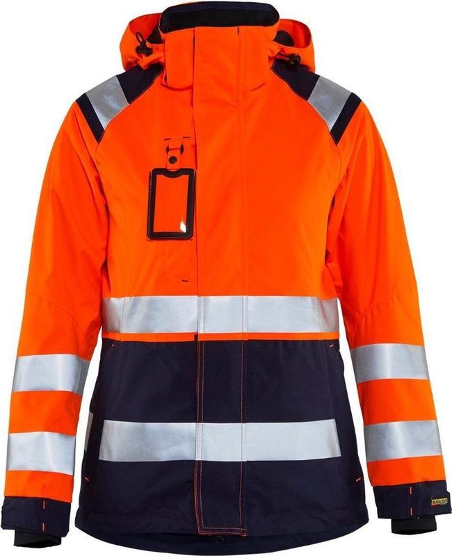 Blåkläder - 4904-1987 - Dames Shell Jack - High Vis - Oranje/Marineblauw
