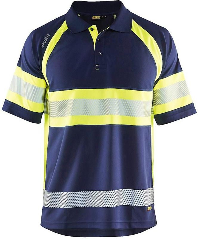 Blåkläder 3338-1051 UV-Poloshirt High Vis Klasse 1 Marineblauw/Oranje maat XXXL