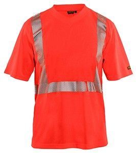 BLAKLÄDER® unisex Warnschutz Shirt 3386 hellrot Größe S