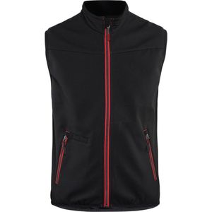 Blakläder Softshell Weste Service Plus, schwarz / rot, Unisex-Größe: 2XL