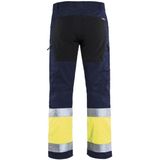 Blaklader 1551 Reflecterende Werkbroek Stretch Marineblauw/Geel