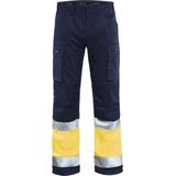 Blaklader 1551 Reflecterende Werkbroek Stretch Marineblauw/Geel
