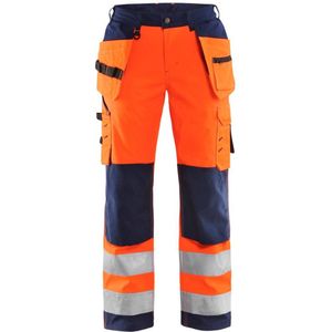 Blåkläder - Softshell Werkbroek - High-Vis Oranje/Marineblauw - Rekbaar Ademend Materiaal