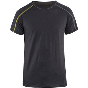 Blåkläder - 4798-1734 Onderhemd - Korte Mouw - Donkergrijs/Geel - 100% Merinowol
