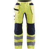 Blaklader 1552 Reflecterende Werkbroek Stretch Geel/Marineblauw
