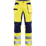 Blaklader 1552 Reflecterende Werkbroek Stretch Geel/Marineblauw
