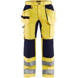 Blaklader 1552 Reflecterende Werkbroek Stretch Geel/Marineblauw