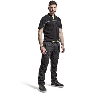 Blaklader Service werkbroek met stretch en spijkerzakken 1496-1330 - Zwart/High Vis Geel