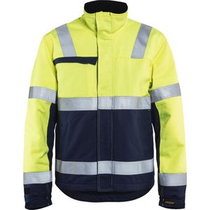 BLAKLÄDER® unisex Warnjacke Winter 4069 gelb, marine Größe XS