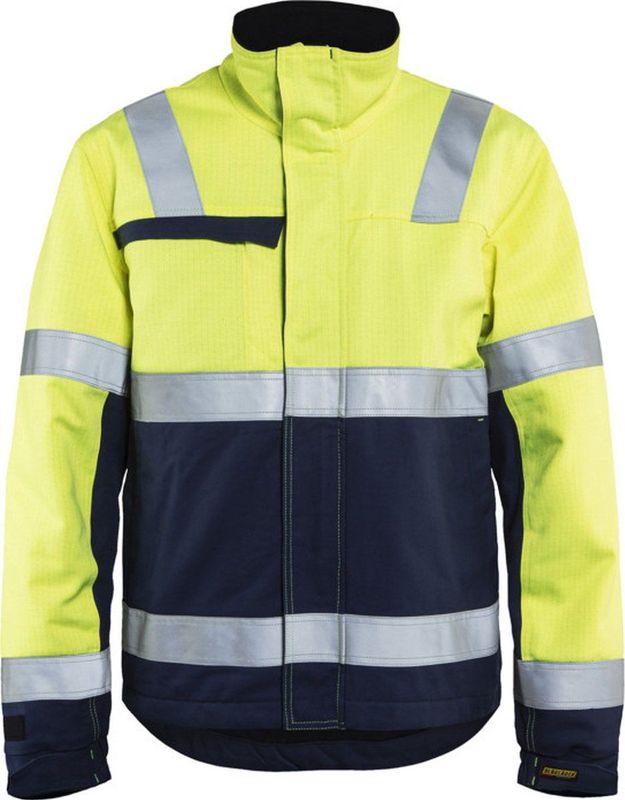 BLAKLÄDER® unisex Warnjacke Winter 4069 gelb, marine Größe 3XL