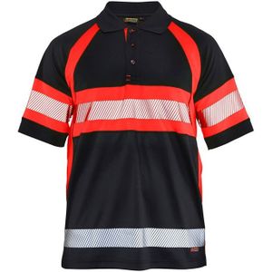 Blaklader UV-Poloshirt High Vis Klasse 1 3338-1051 - Zwart High Vis Rood