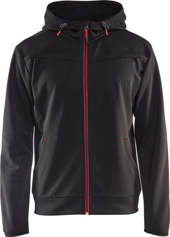 Blaklader Hoodie met rits 3363-2526 - Zwart/Rood