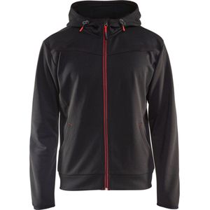 Blåkläder - 3363-2526 - Hoodie - Zwart/Rood - 100% Polyester - Met Rits