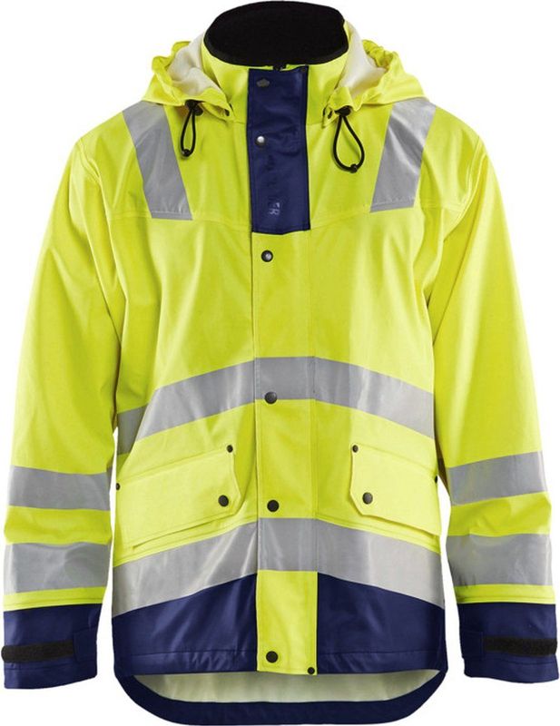 Blåkläder - 4302-2003 - Regenjas - High Vis Geel/Marineblauw - Wind- en Waterdicht