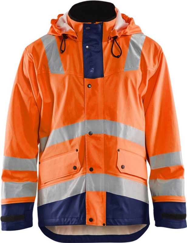 Blåkläder - 4302-2003 - Regenjas - High Vis Oranje/Marineblauw - Wind- en Waterdicht