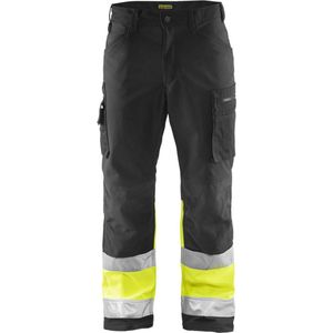 Blåkläder - Softshell Werkbroek - Zwart/High Vis Geel - CORDURA Versterking