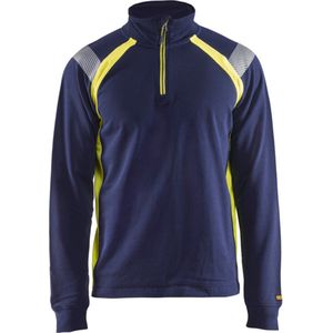Blaklader Sweatshirt halve rits Visible 3432-1158 - Marine/High Vis Geel