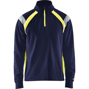Blåkläder - 3432-1158 - Sweatshirt - Marine/High Vis Geel - Katoen/Polyester